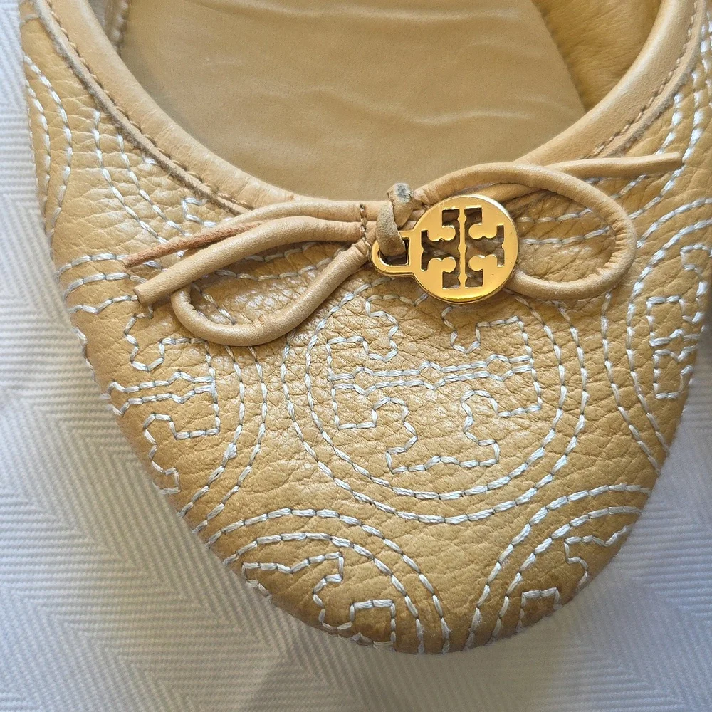 🌸tory Burch Chelsea Gold‎ Ballet Flats 8.5